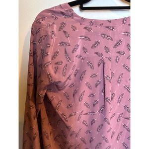 Joie 100% Silk Top Feathers Novelty Button - down Size XS
